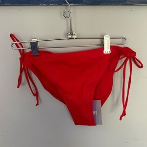 Red tie bikini bottom